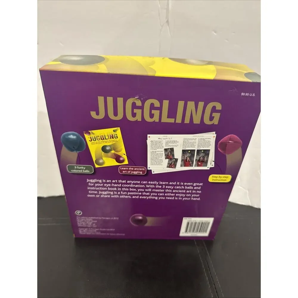 Easy to Learn Juggling Set 3 Juggling Balls w/ Instruction Book Used Complete